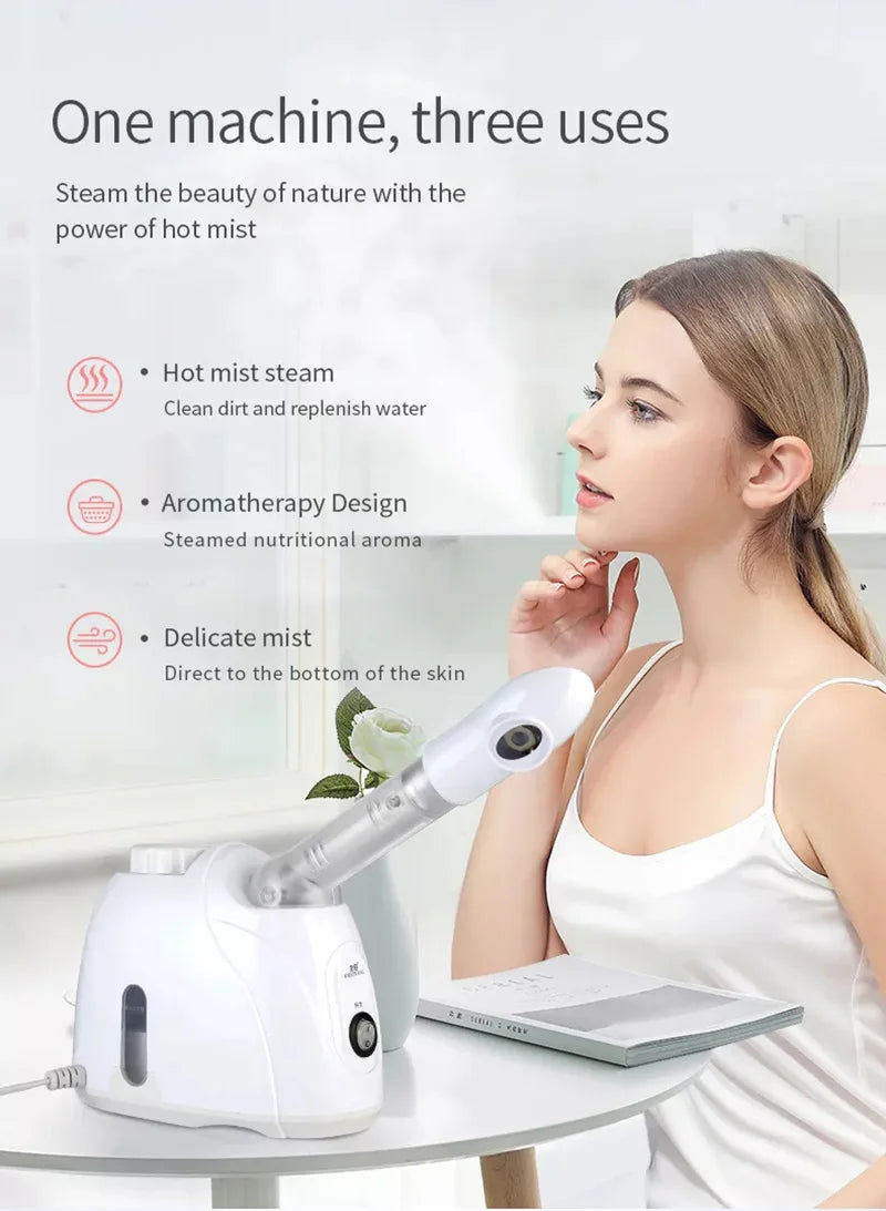 Ozone Facial Steamer Warm Mist Humidifier for Face Deep Cleaning Vaporizer Sprayer