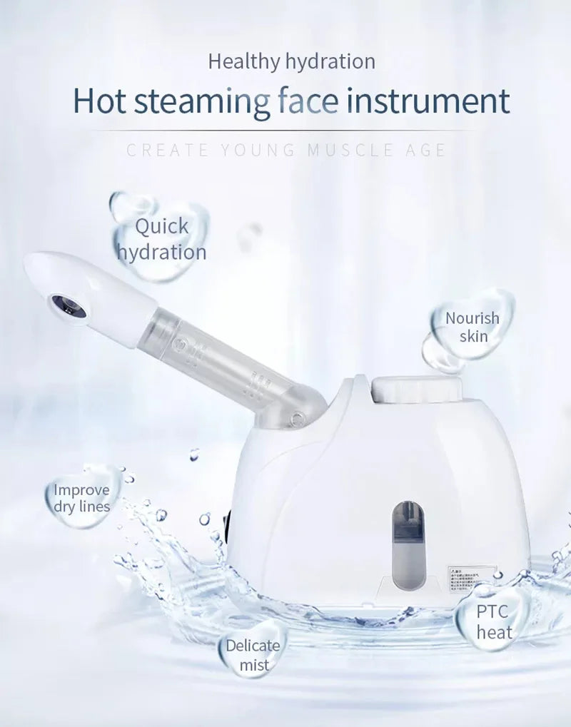 Ozone Facial Steamer Warm Mist Humidifier for Face Deep Cleaning Vaporizer Sprayer