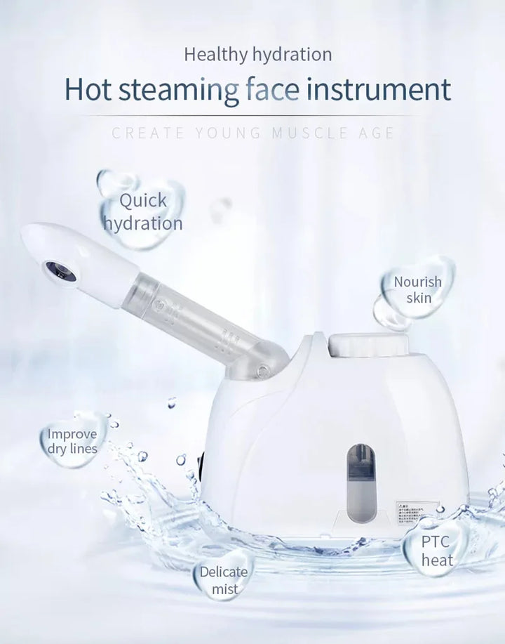 Ozone Facial Steamer Warm Mist Humidifier for Face Deep Cleaning Vaporizer Sprayer