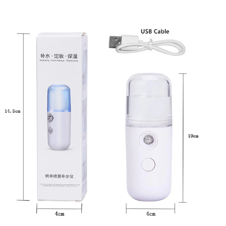 USB Mist Facial Sprayer  Humidifier Rechargeable Nebulizer Face Steamer Moisturizing