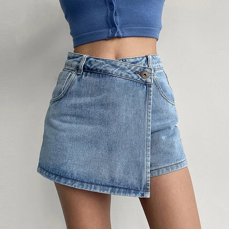 Slim High-waisted A-line Jeans Skirt