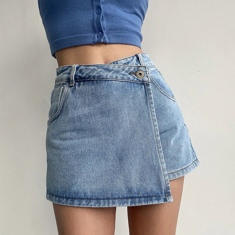 Slim High-waisted A-line Jeans Skirt