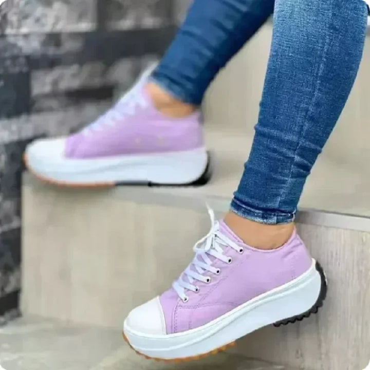 Classic White Canvas Shoes Sneakers Solid for Women