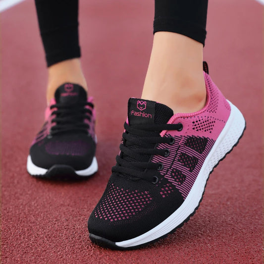 Women Casual Shoes Breathable Walking Mesh Lace Up Shoes