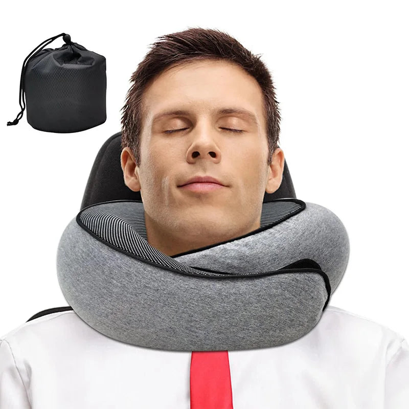 Adjustable Memory Foam Travel Pillow – Portable U-Shape Comfort