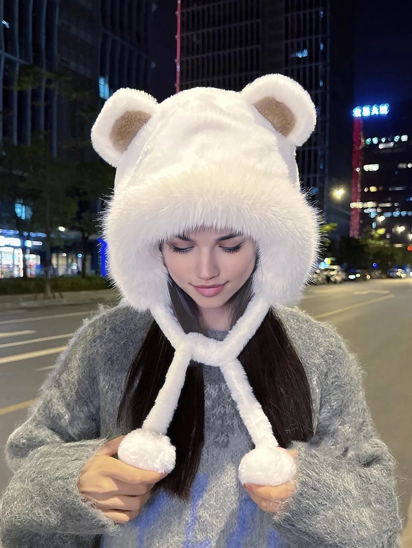 A Winter Cute Bear Cap