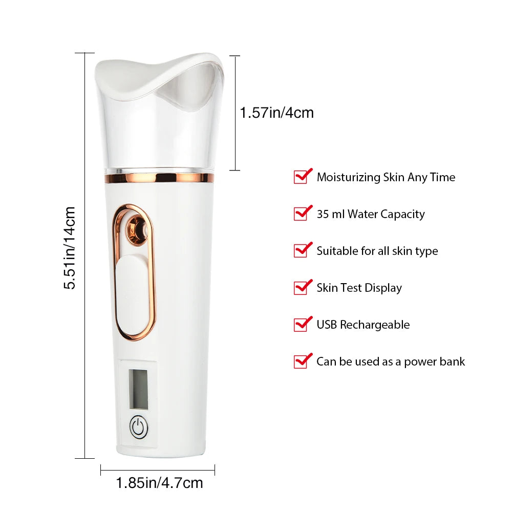 Nano Spray Facial Steamer Mini Handheld Portable Mist Sprayer