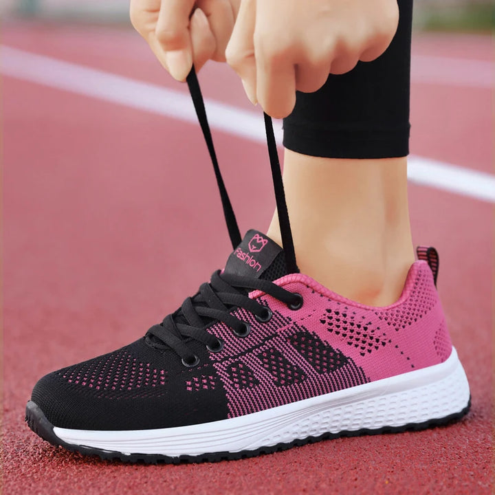 Women Casual Shoes Breathable Walking Mesh Lace Up Shoes