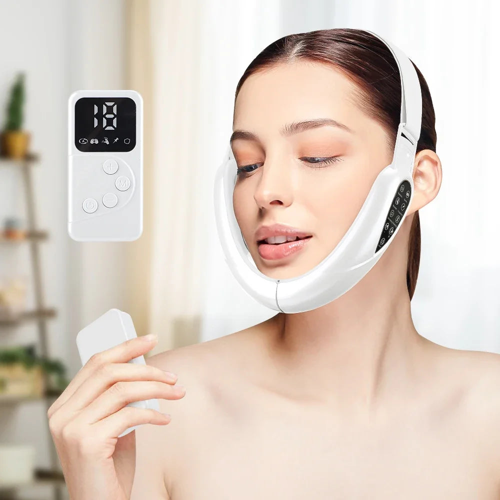 Rechargeable V Face Massager, Portable Facial Massage Device, LED Display