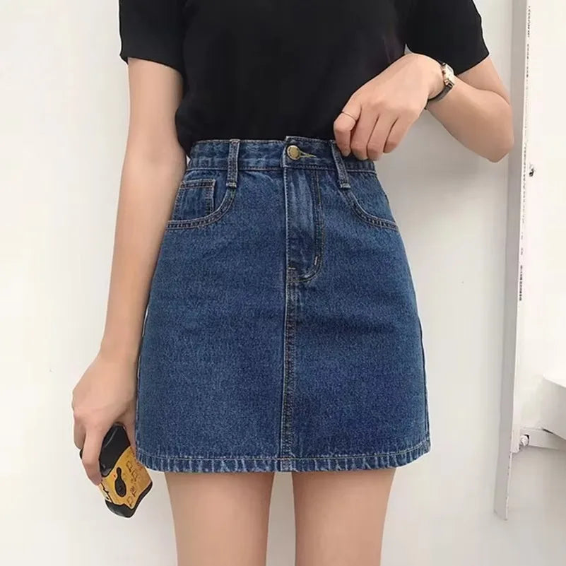 Summer Denim Short Skirt for Women High Wiast Sexy Tight Bag Hip Skirts